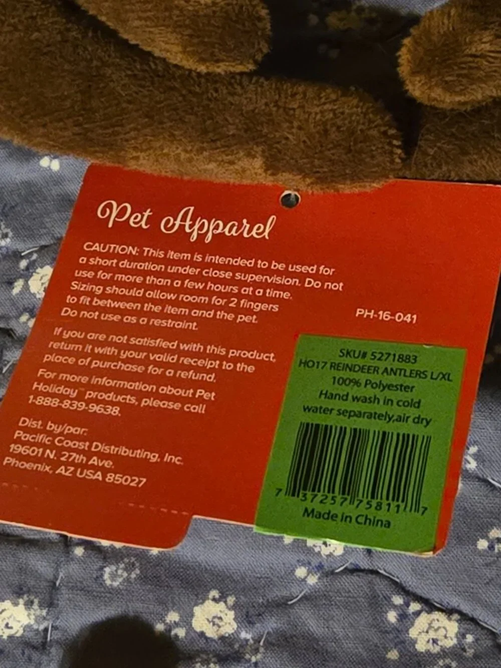 Lot of 3 Deer Antler Pet Holiday Apparel. NWT
